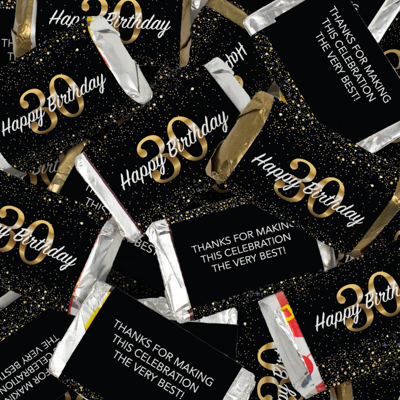 34 Pcs 30th Birthday Candy Party Favors Hershey's Miniatures Chocolate - No Assembly Required